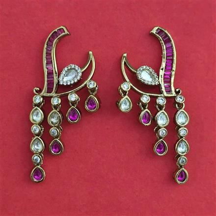 Kundan Classic Earring with Mehndi Plating
