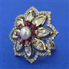 Kundan Adjustable Ring with Mehndi Plating