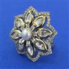 Kundan Adjustable Ring with Mehndi Plating