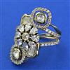 Kundan Adjustable Ring with Mehndi Plating