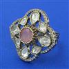 Kundan Adjustable Ring with Mehndi Plating