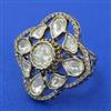 Kundan Adjustable Ring with Mehndi Plating