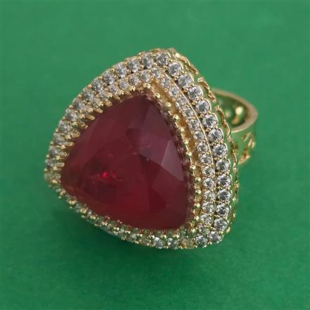 Kundan Adjustable Ring with Carat Plating
