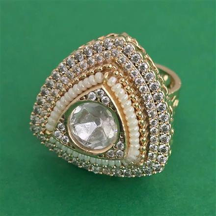 Kundan Adjustable Ring with Carat Plating