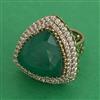 Kundan Adjustable Ring with Mehndi Plating