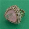 Kundan Adjustable Ring with Mehndi Plating