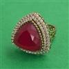 Kundan Adjustable Ring with Mehndi Plating