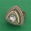 Kundan Adjustable Ring with Mehndi Plating