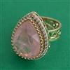 Kundan Adjustable Ring with Carat Plating