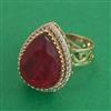 Kundan Adjustable Ring with Carat Plating