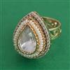 Kundan Adjustable Ring with Carat Plating