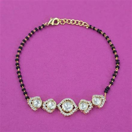 Kundan Hand Mangalsutra Bracelet with Mehndi Plating Carat Plating