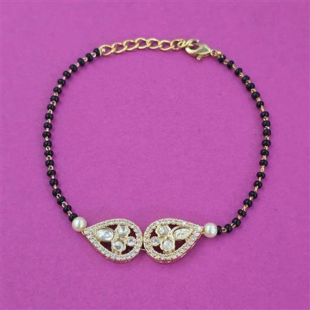 Kundan Hand Mangalsutra Bracelet with Carat Plating