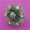 Kundan Adjustable Ring with Mehndi Plating