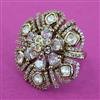 Kundan Adjustable Ring with Mehndi Plating