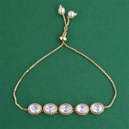 Kundan Adjustable Bracelet with Carat Plating