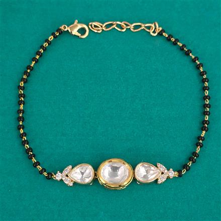 Kundan Hand Mangalsutra Bracelet with Carat Plating