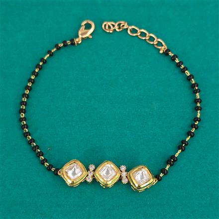 Kundan Hand Mangalsutra Bracelet with Carat Plating
