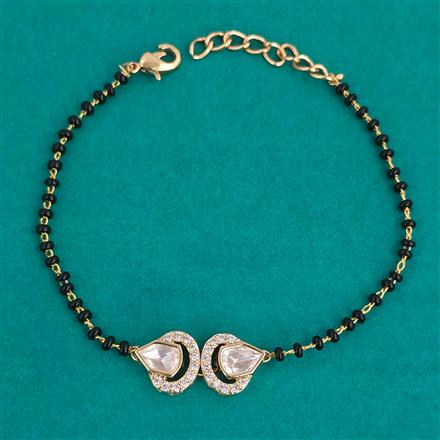 Kundan Hand Mangalsutra Bracelet with Carat Plating