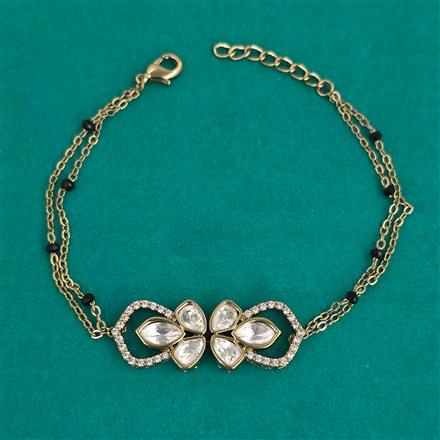 Kundan Hand Mangalsutra Bracelet with Mehndi Plating