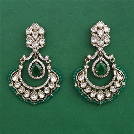 Kundan Classic Earring With Mehndi Plating