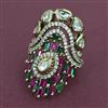 Kundan Adjustable Ring with Mehndi Plating