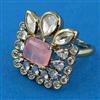 Kundan Adjustable Ring with Mehndi Plating