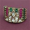 Kundan Adjustable Ring with Mehndi Plating