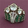 Kundan Adjustable Ring with Mehndi Plating
