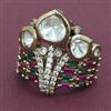 Kundan Adjustable Ring with Mehndi Plating