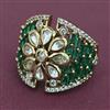 Kundan Adjustable Ring with Mehndi Plating