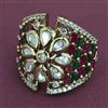 Kundan Adjustable Ring with Mehndi Plating