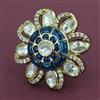 Kundan Adjustable Ring with Mehndi Plating