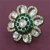 Kundan Adjustable Ring with Mehndi Plating