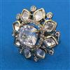 Kundan Adjustable Ring with Mehndi Plating
