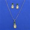 Kundan Classic Pendant Set with Mehndi Plating