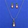 Kundan Classic Pendant Set with Mehndi Plating
