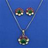 Kundan Classic Pendant Set with Mehndi Plating