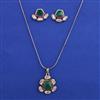 Kundan Classic Pendant Set with Mehndi Plating