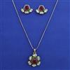 Kundan Classic Pendant Set with Mehndi Plating