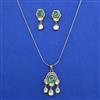 Kundan Classic Pendant Set with Mehndi Plating
