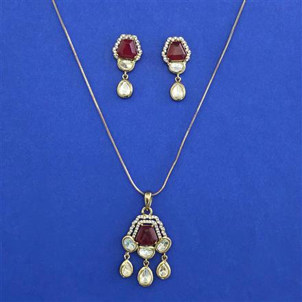 Kundan Classic Pendant Set with Mehndi Plating
