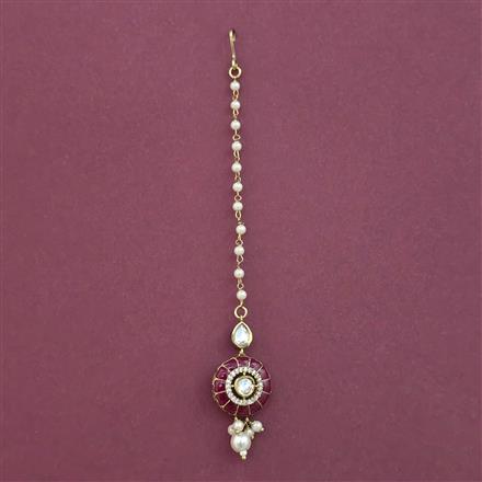 Kundan Pearl Tikka with Mehndi Plating