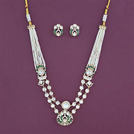 Kundan Pearl Necklace with Carat Plating