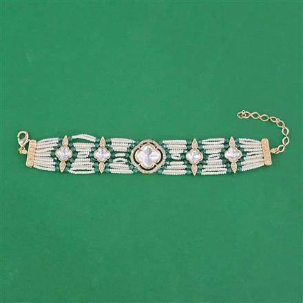 Kundan Pearl Bracelet with Carat Plating