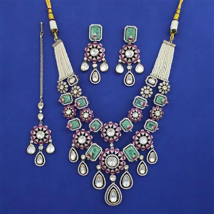 Kundan Classic Necklace with Mehndi Plating