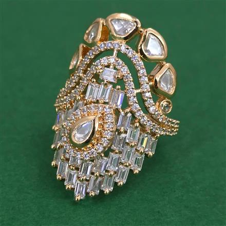 Kundan Adjustable Ring with Carat Plating