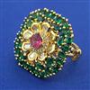 Kundan Adjustable Ring with Carat Plating