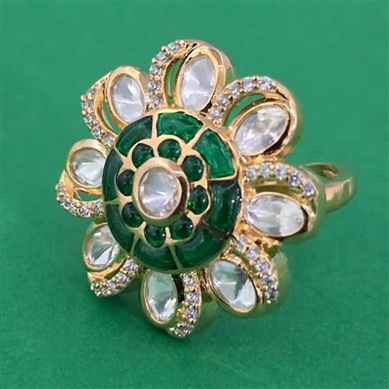 Kundan Adjustable Ring with Carat Plating