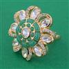 Kundan Adjustable Ring with Carat Plating